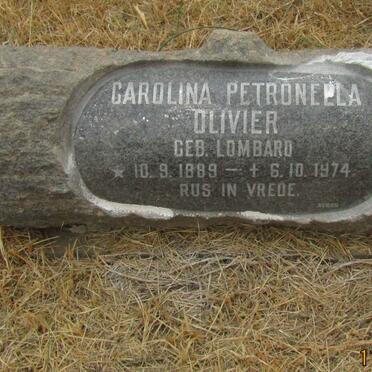 OLIVIER Carolina Petronella nee LOMBARD 1889-1974