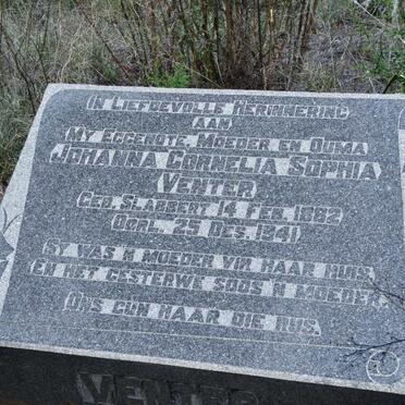 VENTER Johanna Cornelia Sophia nee SLABBERT 1882-1941
