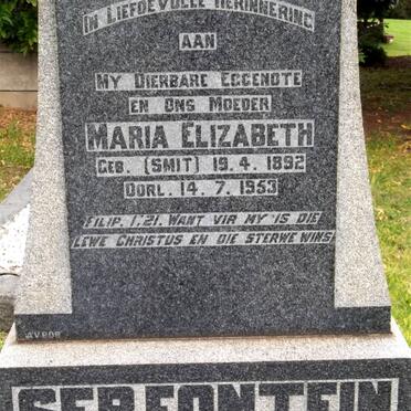 SERFONTEIN Maria Elizabeth nee SMIT 1892-1953