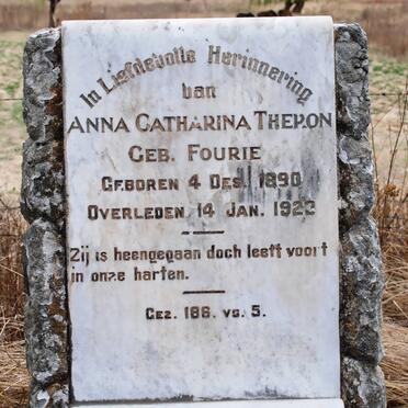THERON Anna Catharina nee FOURIE 1890–1922