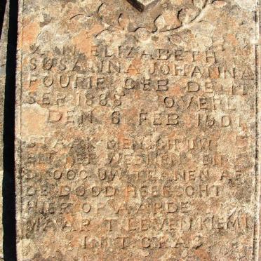FOURIE Elizabeth Susanna Johanna nee DEALE 1888-1901