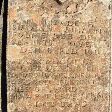 FOURIE Elizabeth Susanna Johanna nee DEALE 1888-1901