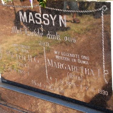 MASSYN Pieter 1922- &amp; Margaretha 1923-1990