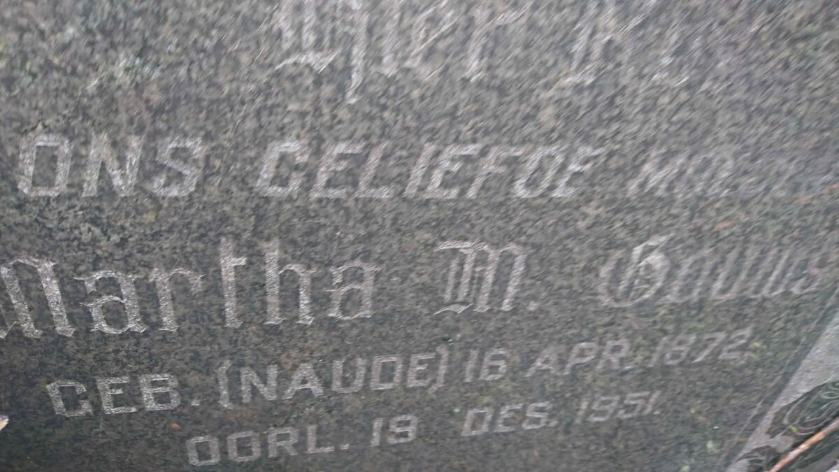 GOUWS Martha M. nee NAUDE 1872-1951