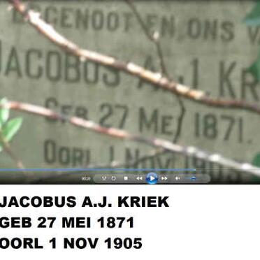 KRIEK Jacobus A.J. 1871-1905
