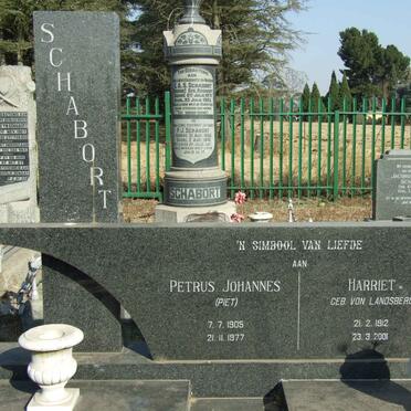 SCHABORT Petrus Johannes 1905-1977 &amp; Harriet VON LANDSBERG 1912-2001
