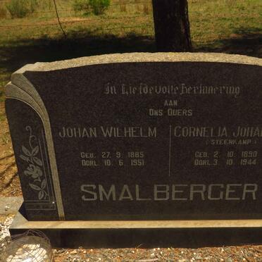 SMALBERGER Johan Wilhelm 1885-1951 & Cornelia Johanna STEENKAMP 1890-1944