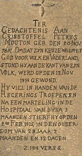 MOUTON Crisstoffel Petrus 1891-1915