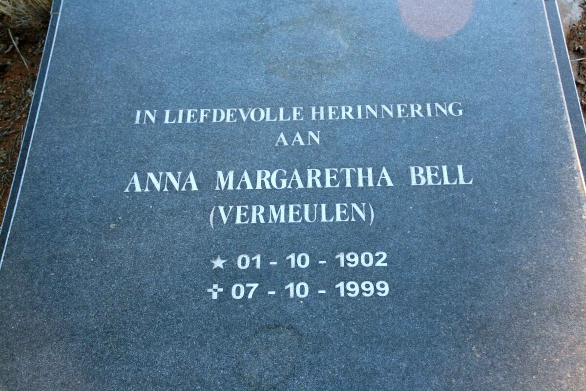 BELL Anna Margaretha nee VERMEULEN 1902-1999