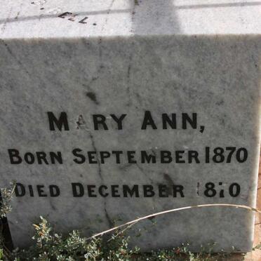 BELL John Francis 1865-1870 :: BELL Mary Ann 1870-1870 :: BELL John Benjamin 1880-1905