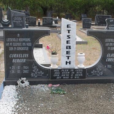 ETSEBETH Cornelius Burger 1924-2002 &amp; Glaudina Christina 1931-