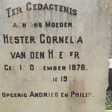 HEEVER Hester Cornelia, van den 1876-1938
