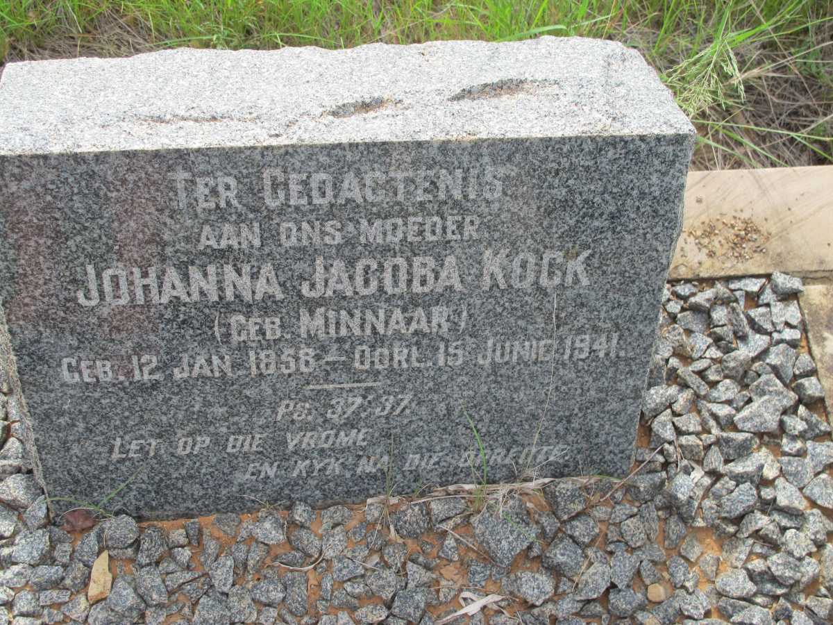 KOCK Johanna Jacoba nee MINNAAR 1858-1941