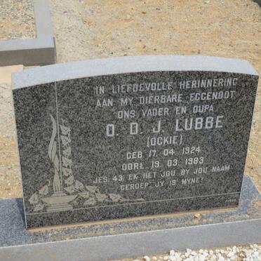 LUBBE O.D.J. 1924-1983 &amp; M.M.S. VAN DER WALT 1924-1999