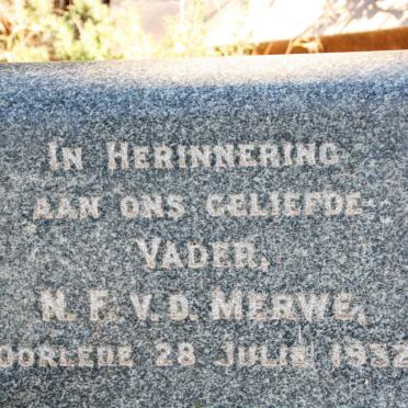 MERWE N.F., v.d. -1932