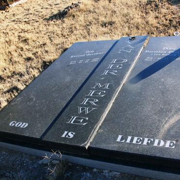 MERWE Barend Jacobus, van der 1926-1997 &amp; Dorothea Philippa VAN NIEKERK 1927-
