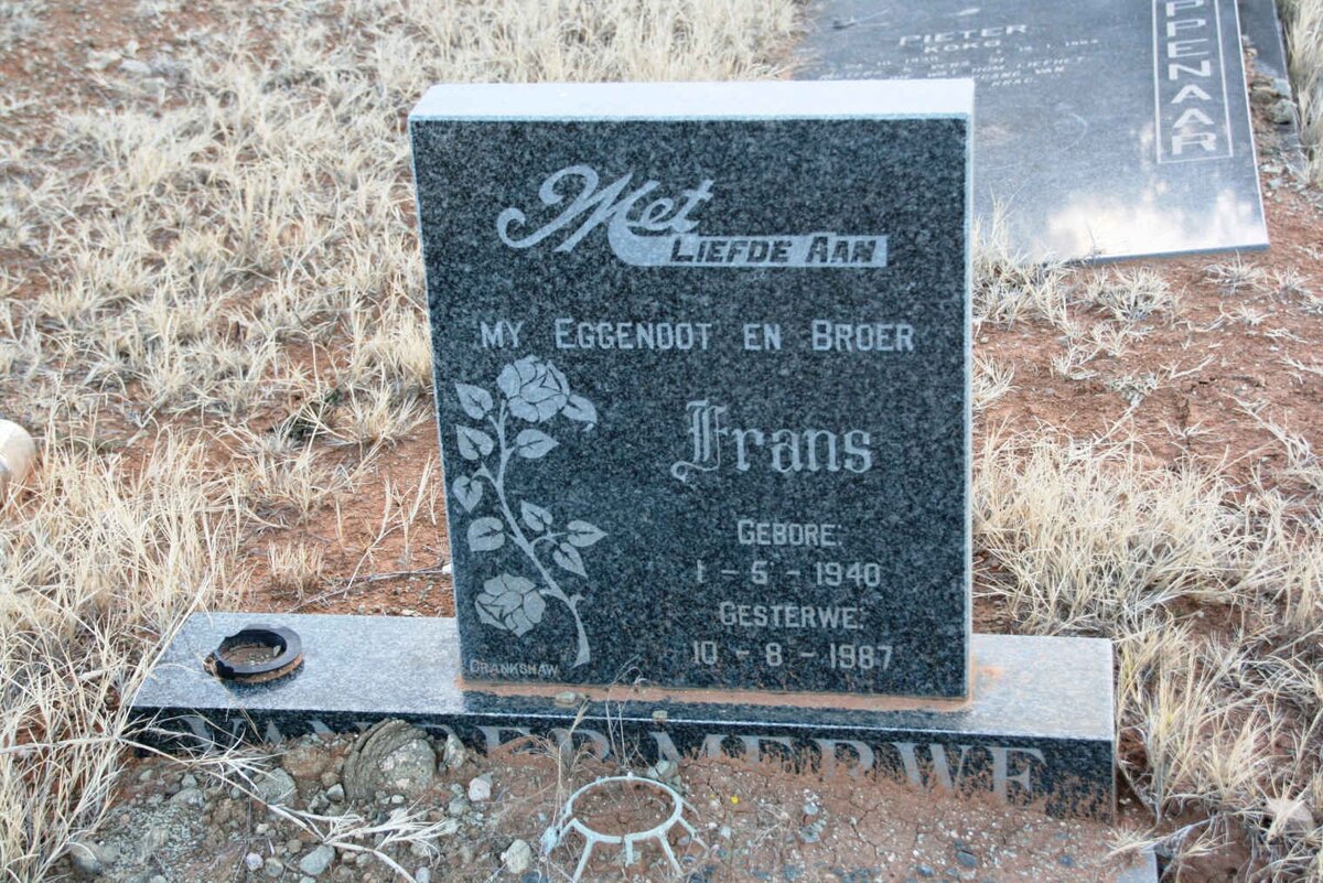 MERWE Frans, van der 1940-1987