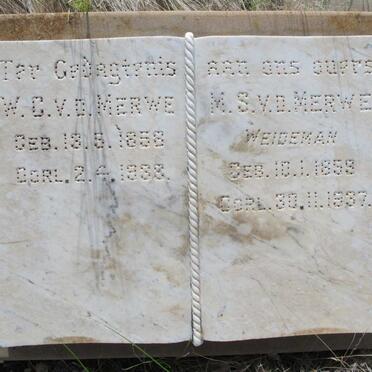 MERWE W.C., v.d. 1858-1938 &amp; M.S. WEIDEMAN 1859-1937