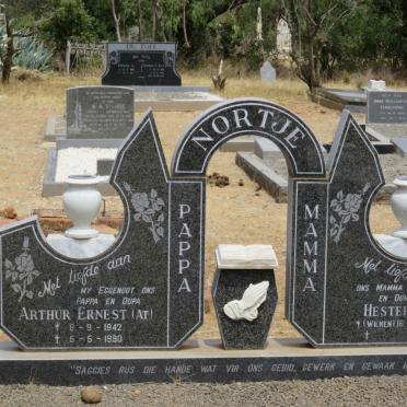 NORTJE Arthur Ernest 1942-1990 &amp; Hester I.J. WILKEN 1943-