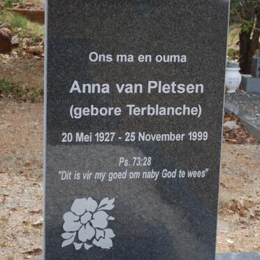 PLETSEN Anna, van nee TERBLANCHE 1927-1999
