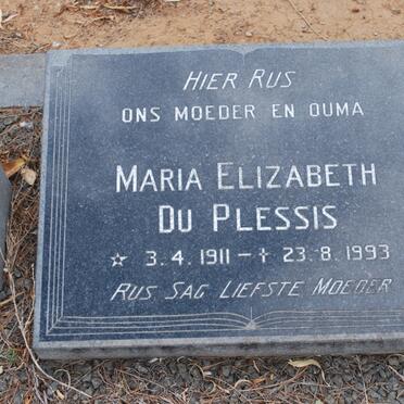PLESSIS Maria Elizabeth, du 1911-1993
