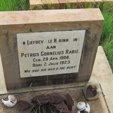 RABIE Petrus Cornelius 1906-1923