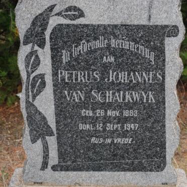SCHALKWYK Petrus Johannes, van 1883-1947