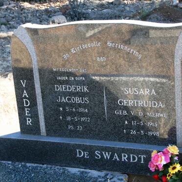 SWARDT Diederik Jacobus, de 1914-1972 & Susara Gertruida  V.D. MERWE 1915-1998
