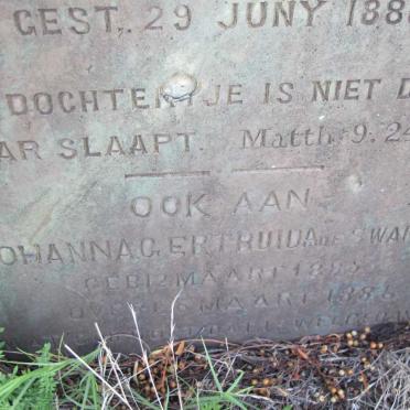 SWARDT Johanna Gertruida, de 1879-1880 :: DE SWARDT Johanna Gertruida 1885-1886