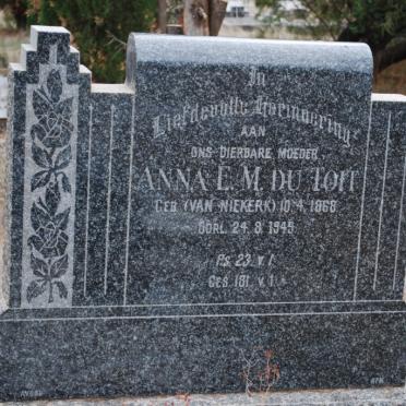 TOIT Anna E.M., du nee VAN NIEKERK 1868-1949