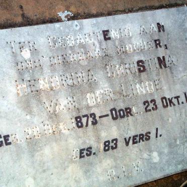 VILLIERS Hendrina Christina, de nee V.D. LINDE 1873 - 1940