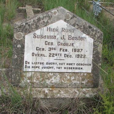 BESTER Susanna J. nee CRONJE 1897-1922
