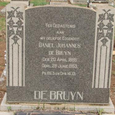 BRUYN Daniel Johannes, de 1885-1953