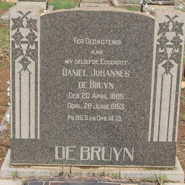 BRUYN Daniel Johannes, de 1885-1953