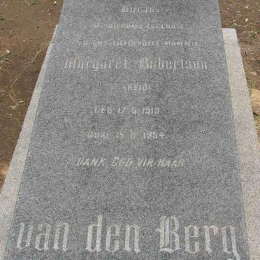 BERG Margaret Robertson, van den nee REID 1913-1954