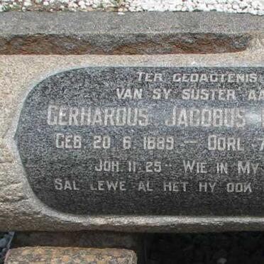 COETZEE Gerhardus Jacobus 1889-1956