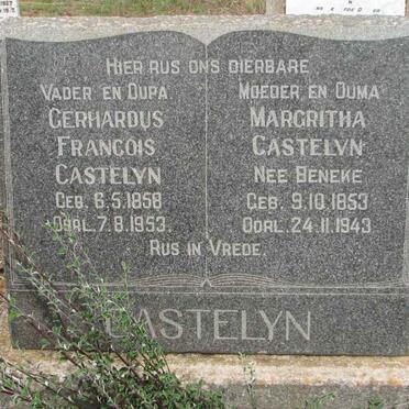 CASTELYN Gerhardus Francois 1858-1953 &amp; Margritha BENEKE 1853-1943