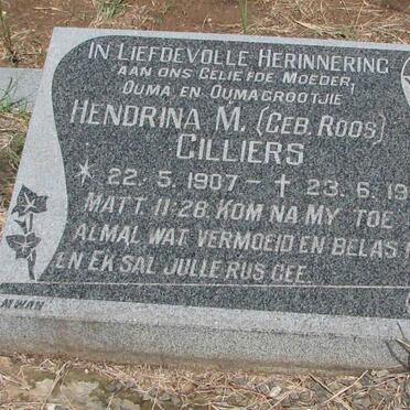 CILLIERS Hendrina M. nee ROOS 1907-1991