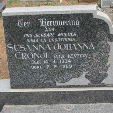 CRONJE Susanna Johanna nee VENTER 1894-1989