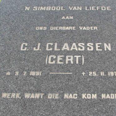 CLAASSEN C.J. 1891-1973