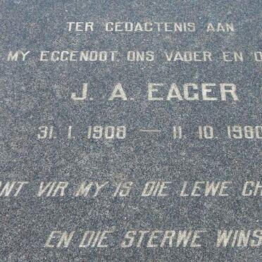 EAGER J.A. 1908-1980