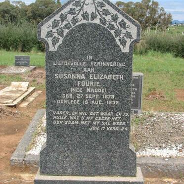 FOURIE Susanna Elizabeth nee NAUDE 1873-1932