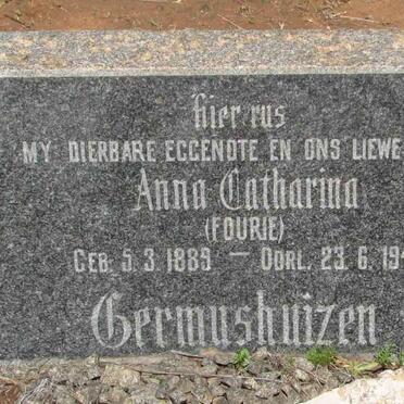 GERMUSHUIZEN Anna Catharina nee FOURIE 1889-1941