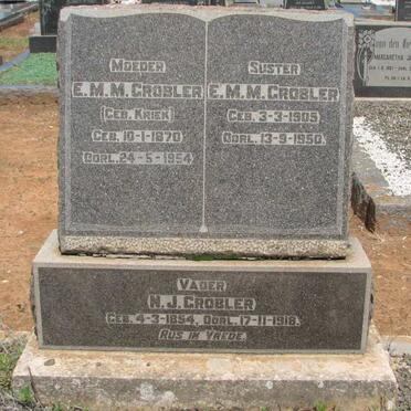 GROBLER N.J. 1854-1918 &amp; E.M.M. KRIEK 1870-1954 :: GROBLER E.M.M. 1905-1950