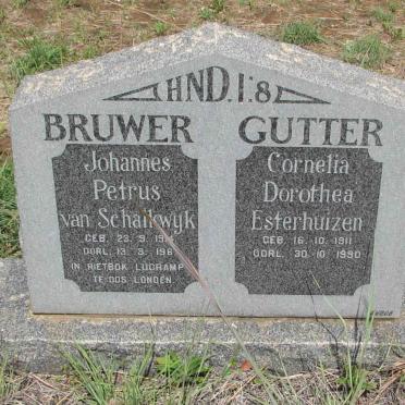 GUTTER Cornelia Dorothea nee ESTERHUIZEN 1911-1990 :: BRUWER Johannes Petrus van Schalkwyk 1914-196?