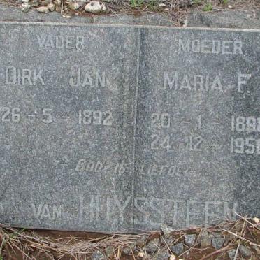HUYSSTEEN Dirk Jan, van 1892- &amp; Maria F. 1898-1958