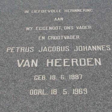 HEERDEN Petrus Jacobus Johannes, van 1887-1969
