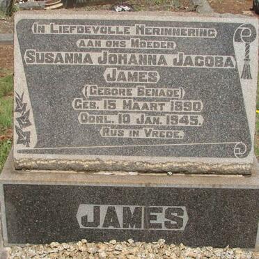JAMES Susanna Johanna Jacoba nee BENADE 1890-1945