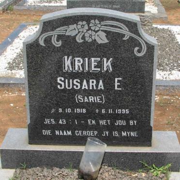 KRIEK Susara E. 1918-1995