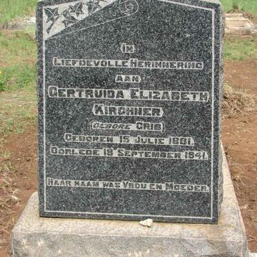 KIRCHNER Gertruida Elizabeth nee GRIB 1881-1941